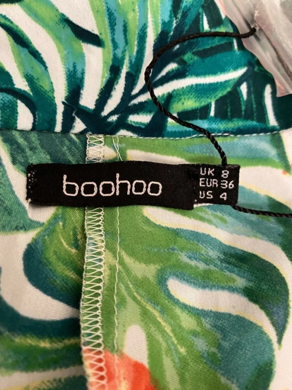 Boohoo Green Leaf Print Skirt